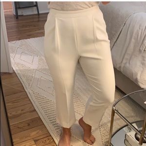 Cream colored Black Halo High-Waisted Creased Juma Pant